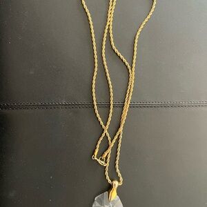 Elegant Gold Necklace with Crystal Pendant